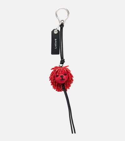 Loewe Loewe Lion beaded crochet bag charm