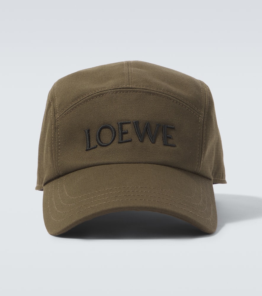 LOEWE カーキ　刺繍キャップ LOEWE cap in canvas Green - LOEWE