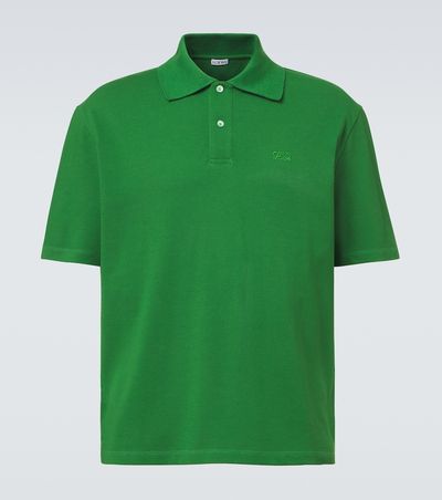 Loewe Loewe Logo embroidered cotton polo shirt