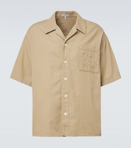 Loewe Loewe Logo embroidered cotton shirt
