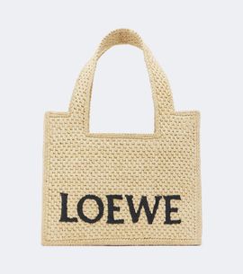 Loewe Loewe Logo Mini raffia top-handle bag