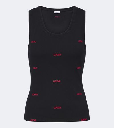 Loewe Loewe Logo ribbed-knit cotton-blend jersey tank top