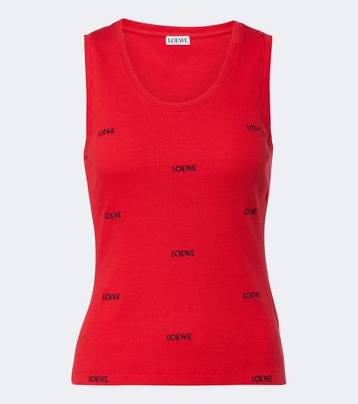 Loewe Loewe Logo ribbed-knit cotton-blend tank top