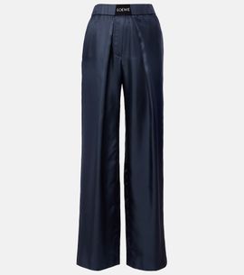 Loewe Loewe Logo silk wide-leg pants