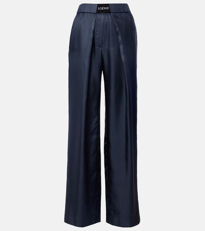 Loewe Loewe Logo silk wide-leg pants