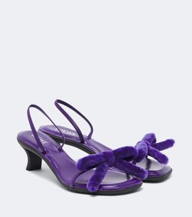 Loewe Loewe Mimi shearling and leather slingback sandals