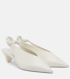 Loewe Loewe Origami Cubic leather slingback pumps