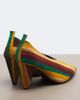 Loewe Loewe Origami Cubic striped suede pumps - 3