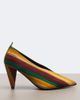 Loewe Loewe Origami Cubic striped suede pumps - 5