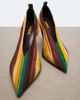 Loewe Loewe Origami Cubic striped suede pumps - 6