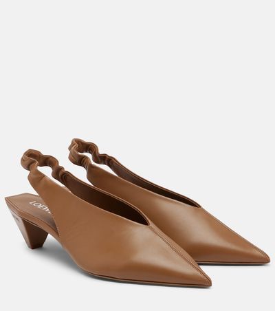 Loewe Loewe Origami leather slingback pumps