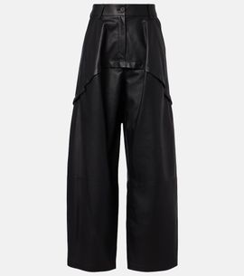Loewe Loewe Paneled leather wide-leg pants