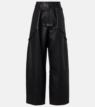 Loewe Loewe Paneled leather wide-leg pants