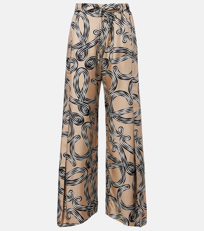 Loewe Loewe Paula's Ibiza Anagram silk wide-leg pants