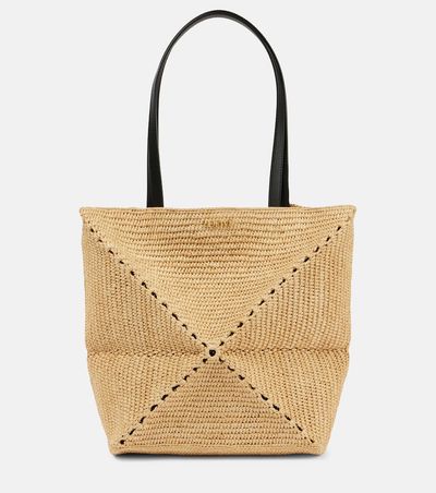 Loewe Loewe Paula's Ibiza Puzzle Fold raffia tote bag