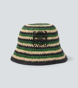 Loewe Loewe Paula's Ibiza striped raffia bucket hat