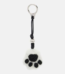 Loewe Loewe Paw shearling and leather bag charm