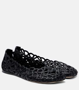 Loewe Loewe Petal Anagram leather ballet flats