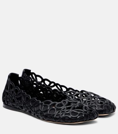 Loewe Loewe Petal Anagram leather ballet flats