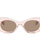 LOEWE LOEWE Pink Beveled Oval Maxi Anagram Sunglasses - 1