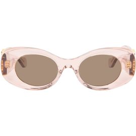 LOEWE LOEWE Pink Beveled Oval Maxi Anagram Sunglasses