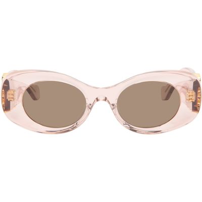 LOEWE LOEWE Pink Beveled Oval Maxi Anagram Sunglasses