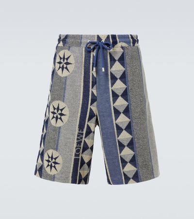 Loewe Loewe Printed cotton-blend terry Bermuda shorts