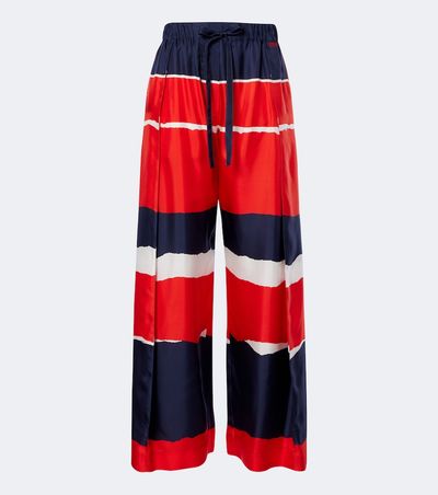 Loewe Loewe Printed silk twill wide-leg pants