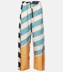 Loewe Loewe Printed silk wide-leg pants