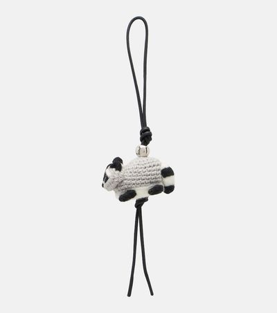 Loewe Loewe Racoon leather-trimmed bag charm