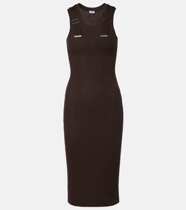 Loewe Loewe Ribbed-knit cotton-blend midi dress