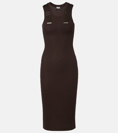Loewe Loewe Ribbed-knit cotton-blend midi dress