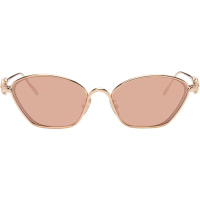 LOEWE LOEWE Rose Gold Anagram Cat-Eye Sunglasses