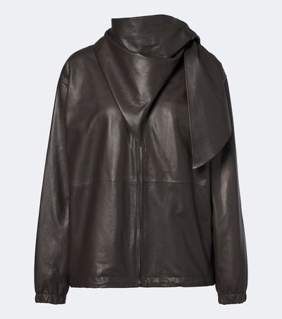 Loewe Loewe Scarf-detail leather jacket