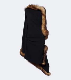 Loewe Loewe Shearling-trimmed midi dress