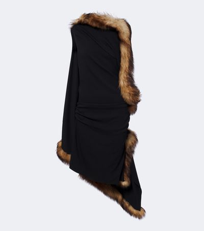 Loewe Loewe Shearling-trimmed midi dress