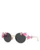 Loewe Loewe Signature Flower Framed Yellow Oval Sunglasses, 51mm - 1
