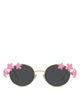 Loewe Loewe Signature Flower Framed Yellow Oval Sunglasses, 51mm - 2