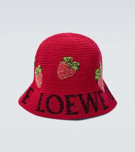 Loewe Loewe Strawberry beaded bucket hat
