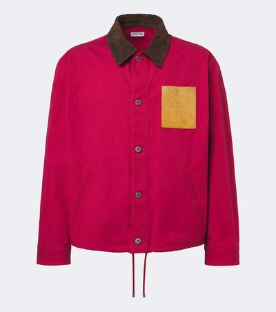 Loewe Loewe Suede-trimmed cotton canvas jacket