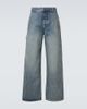 Loewe Loewe Suede-trimmed straight jeans - 1