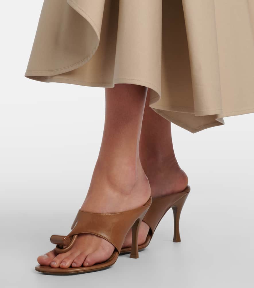 LOEWE GALA SANDAL 90 ロエベ サンダル ヒール レザー 茶 Loewe - Toggle 90 leather thong sandals