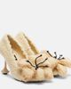 Loewe Loewe Toy floral-appliquÃ© shearling pumps - 1