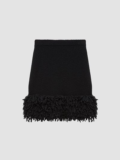 LOEWE LOEWE Women's Rib-Knit Wool-Blend Mini Skirt