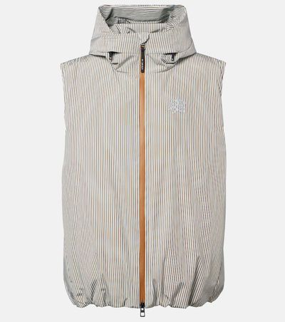 Loewe Loewe x On hooded striped puffer vest