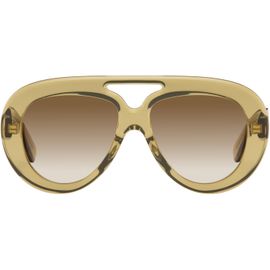LOEWE LOEWE Yellow Curvy Logo Aviator Sunglasses
