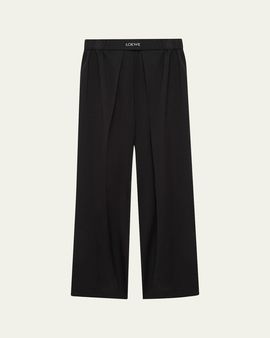 Loewe Logo Waist Asymmetric Pleated Pants