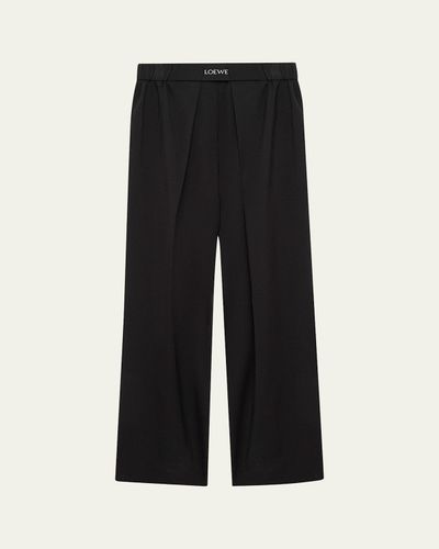 Loewe Logo Waist Asymmetric Pleated Pants