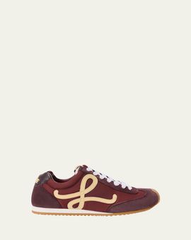 Loewe Men's Ballet Runner 2 Nylon and Suede Sneakers