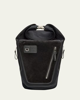 Loewe Men's Flex Roll-Top Canvas & Suede Backpack